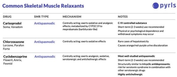 Skeletal Muscle Relaxants Comparison Selection Process Med Ed 101
